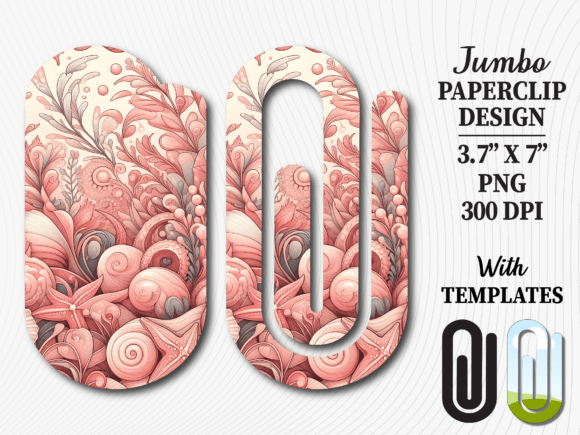 Abstract Pink Swirl Jumbo Paperclip Graphics for Crafts