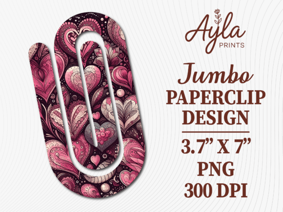Aesthetic Heart Valentines Day Paperclip Graphics