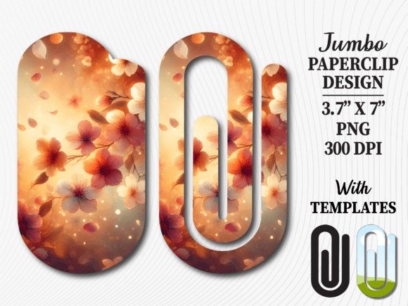 Autumn Glow Floral Jumbo Paperclip Graphics for Crafts