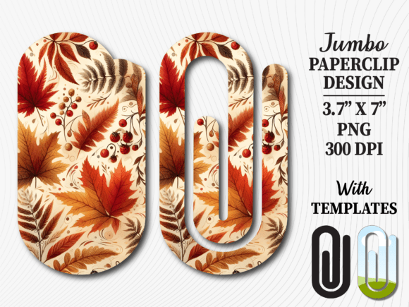 Autumn Leaves Botanical Jumbo Paperclip Graphics
