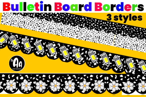 Bulletin Board Borders Trim, Floral Pen