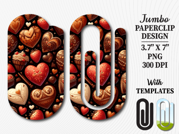 Choco Dessert Heart Jumbo Paperclip: Graphics for Crafts