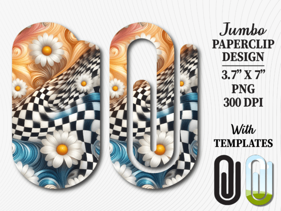 Daisy Checkerboard Retro Jumbo Paperclip Graphics
