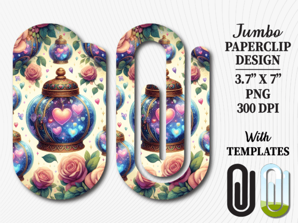 Floral Magic Potion Jar Jumbo Paperclip Graphics