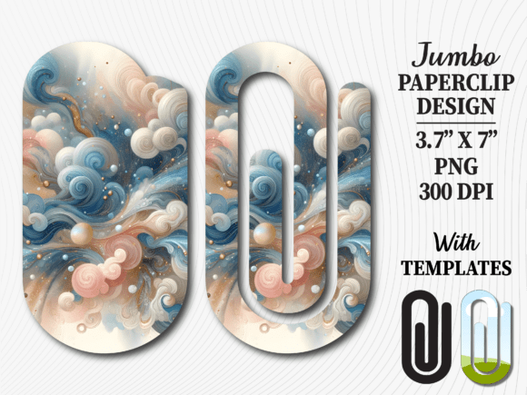 Fluid Abstract Marble Jumbo Paperclip Graphics & Crafts