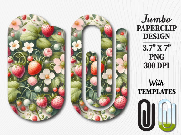 Garden Strawberry Jumbo Paperclip Graphics for Crafts