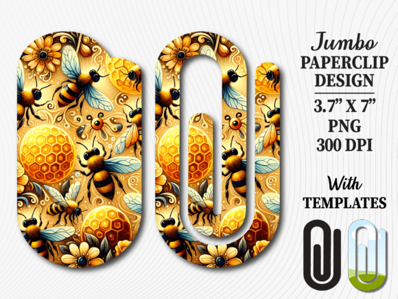 Honey Bee Sunflower Jumbo Paperclip Graphics