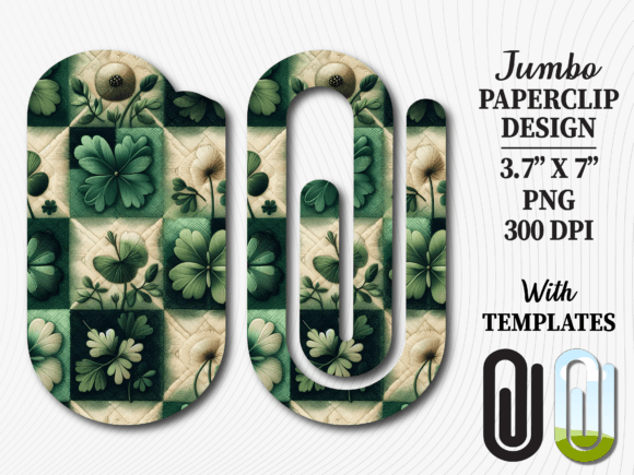 Lucky Shamrock Green Jumbo Paperclip Graphics & Crafts