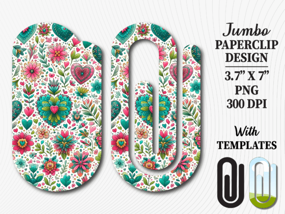 Mexican Folk Art Floral Jumbo Paperclip Graphics