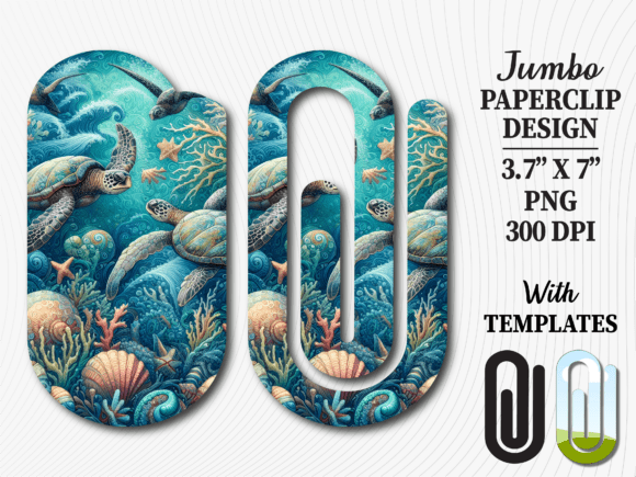 Ocean Sea Turtle Marine Jumbo Paperclip Graphics & Crafts