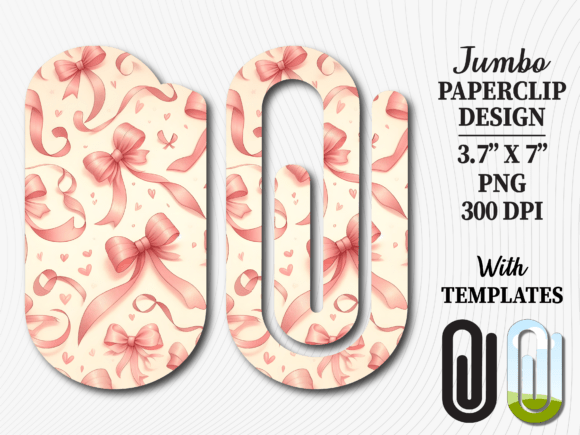 Pink Shabby Chic Bow Jumbo Paperclip: Graphics & Crafts Asset Review