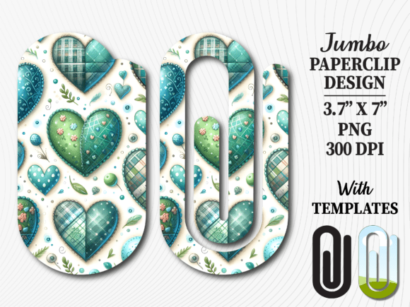 Plaid Heart Valentines Day Paperclip PNG: Graphics for Crafts & Seasonal Branding