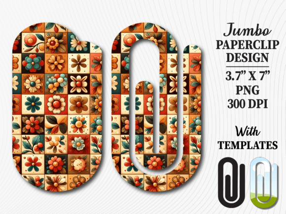 Quilt Patchwork Floral Jumbo Paperclip Graphics