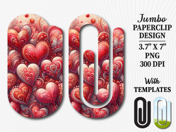Red Heart Mandala Jumbo Paperclip Design: Graphics for Crafts & Local Branding