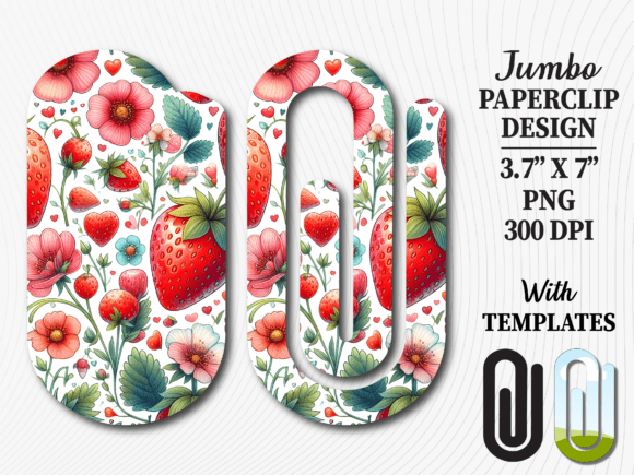 Sweet Strawberry Fruit Jumbo Paperclip Graphics