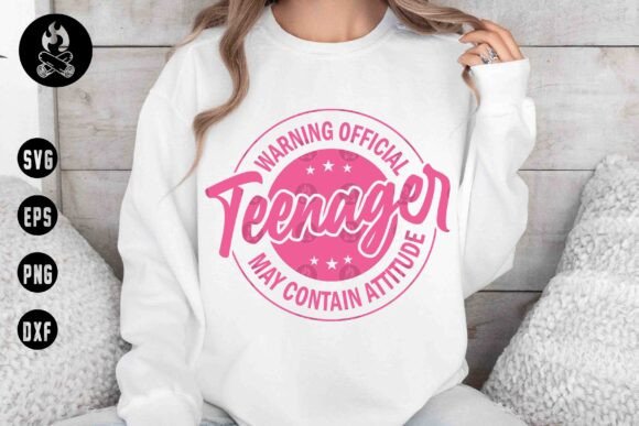 Teenager Attitude Warning SVG Graphics for T-Shirt Designs