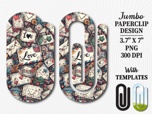 Vintage Love Letter Jumbo Paperclip Graphics for Crafts