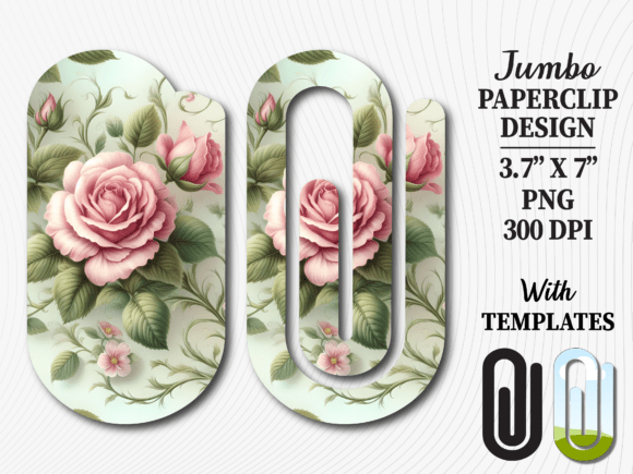 Vintage Shabby Chic Rose Jumbo Paperclip